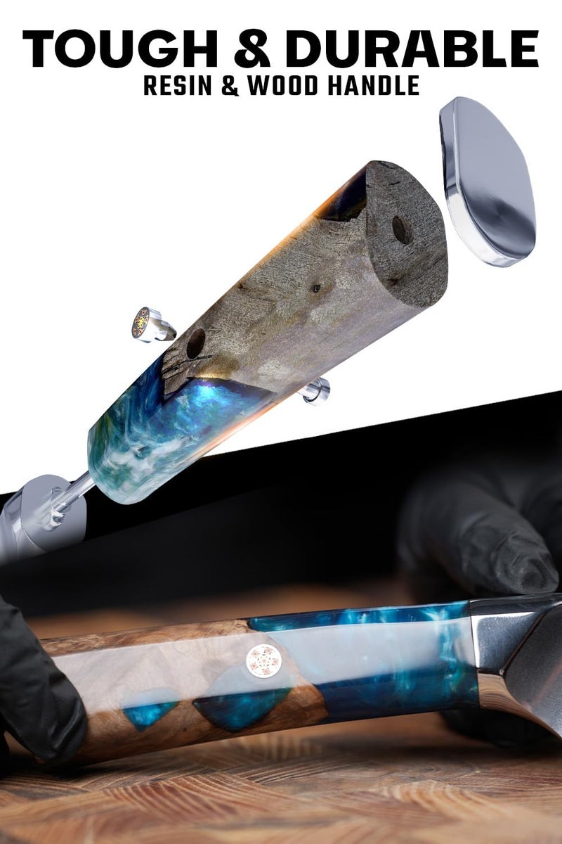 Dalstrong Nakiri Knife - 7 inch - Valhalla Series - 9CR18MOV High Carbon Steel - Vegetable Kitchen Knife - Celestial Resin & Wood Handle - Razor Sharp Asian Knife Gift- w/Sheath - Image 3